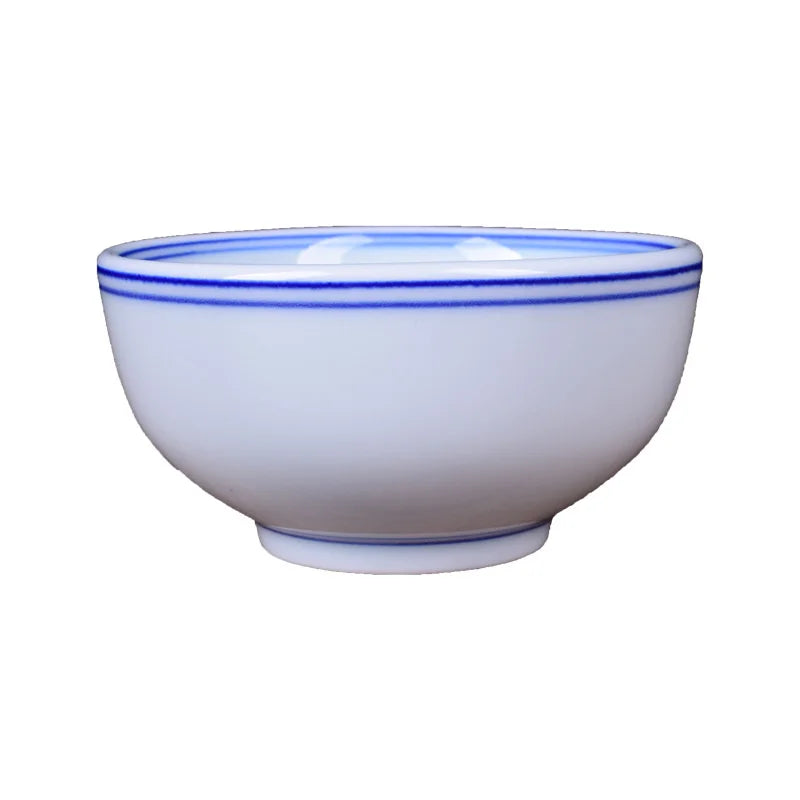 Afralia™ Blue and White Porcelain Rice Bowl - Jingdezhen Ceramic Soup Bowl