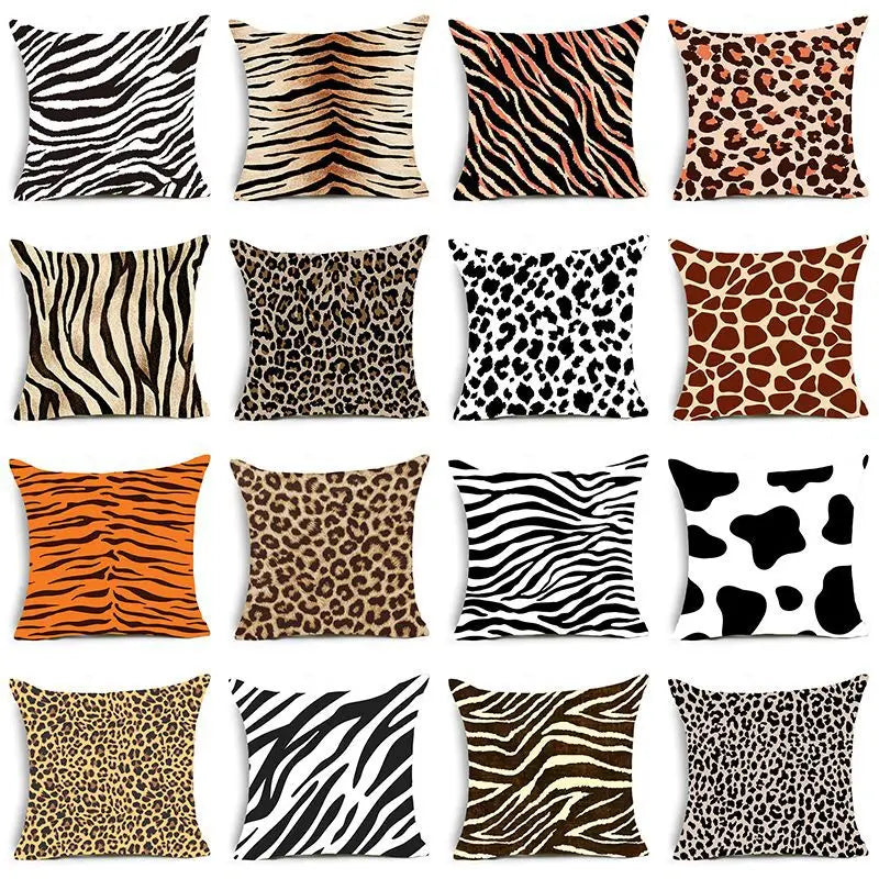 Afralia™ Animal Print Pillowcase Cushion Cover Home Decoration for Sofa