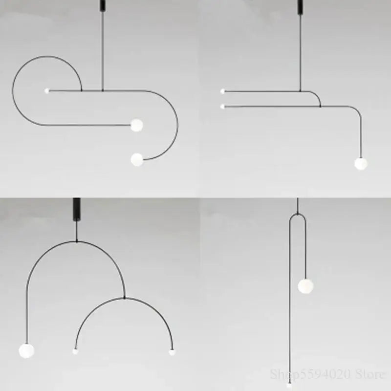 Afralia™ Minimalist Glass Pendant Lamp with LED Chandelier for Home Decor
