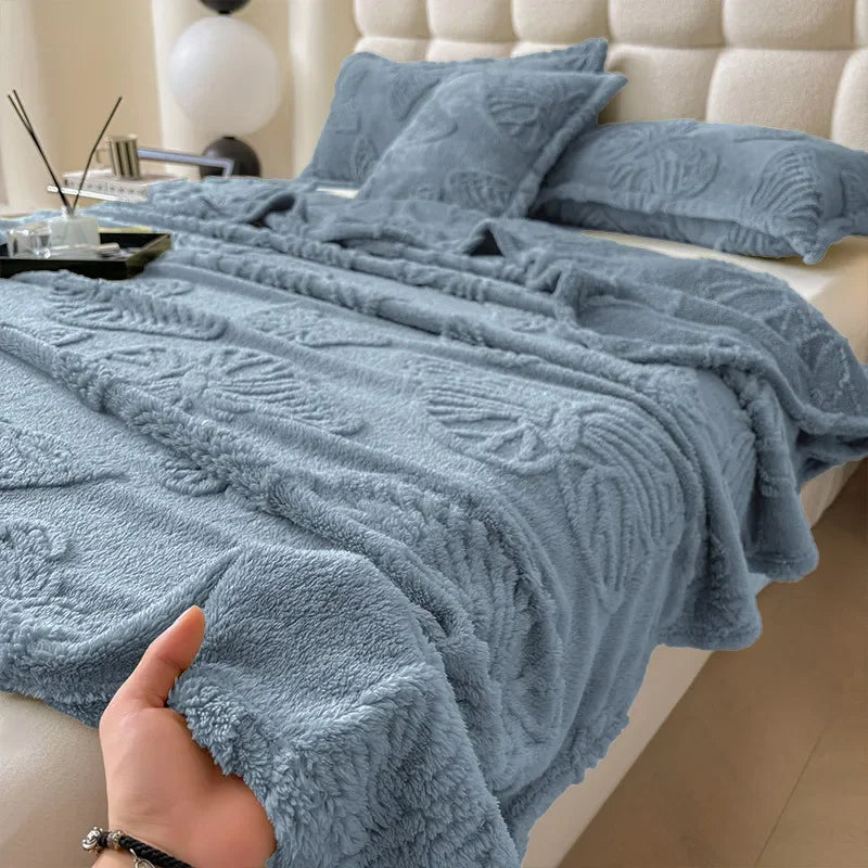Afralia™ Chiffon Butterfly Jacquard Throw Blanket, Soft & Cozy Shawl for Couch/Bed