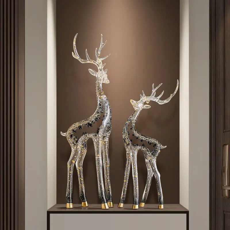 Afralia™ Hollow Deer Decoration Modern Art Crafts for Living Room Wine Cabinet