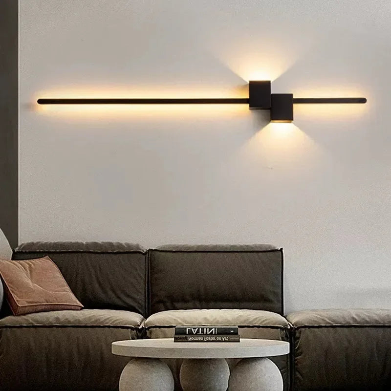 Afralia™ Modern Minimalist Strip Lighting: Aluminum Bedroom Living Room Wall Lamp