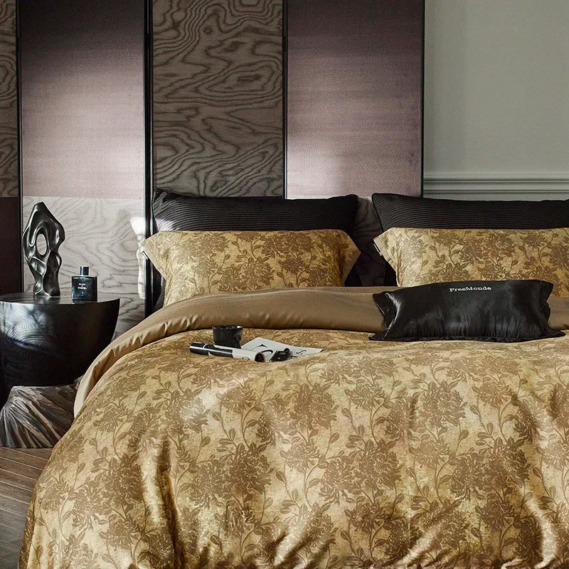 Afralia™ Cotton Bedding Set King Queen Full Print Sheet Cover Pillowcase Linens