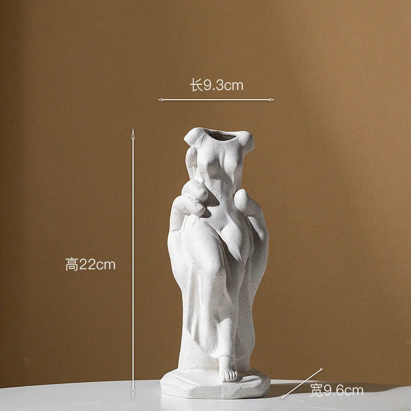 Afralia™ Venus Hand Ceramic Vase Nude Art Decor Ornament Palm Home Decoration