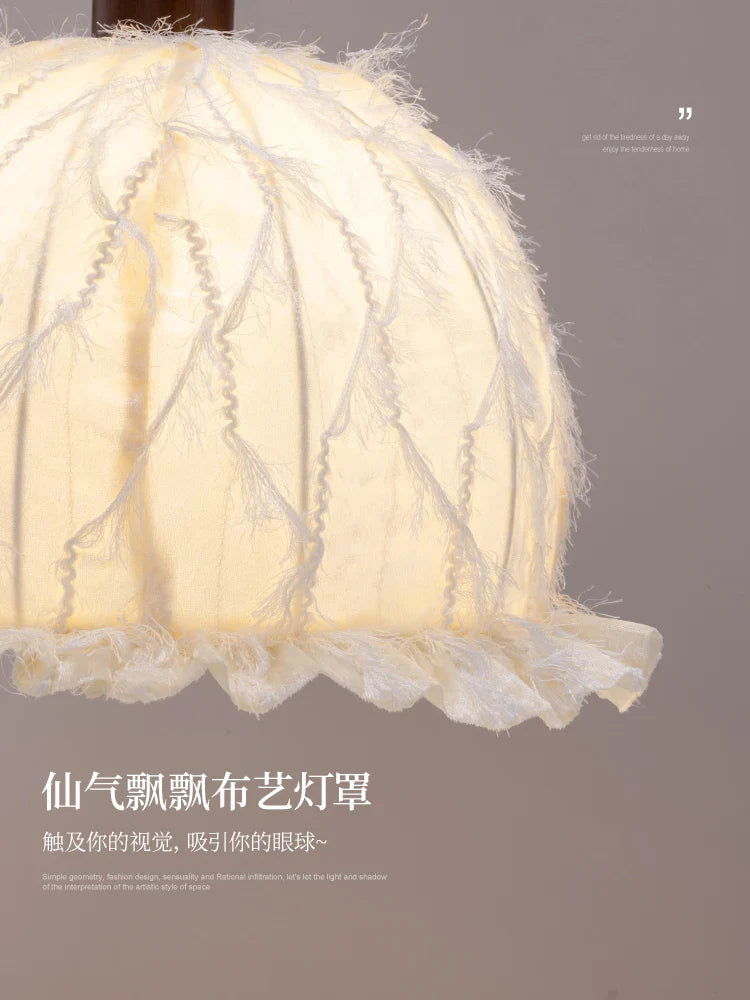 Afralia™ Pink Fabric Tassels Chandelier for Girl Bedroom, Beauty Salon & Cafe Room Lighting