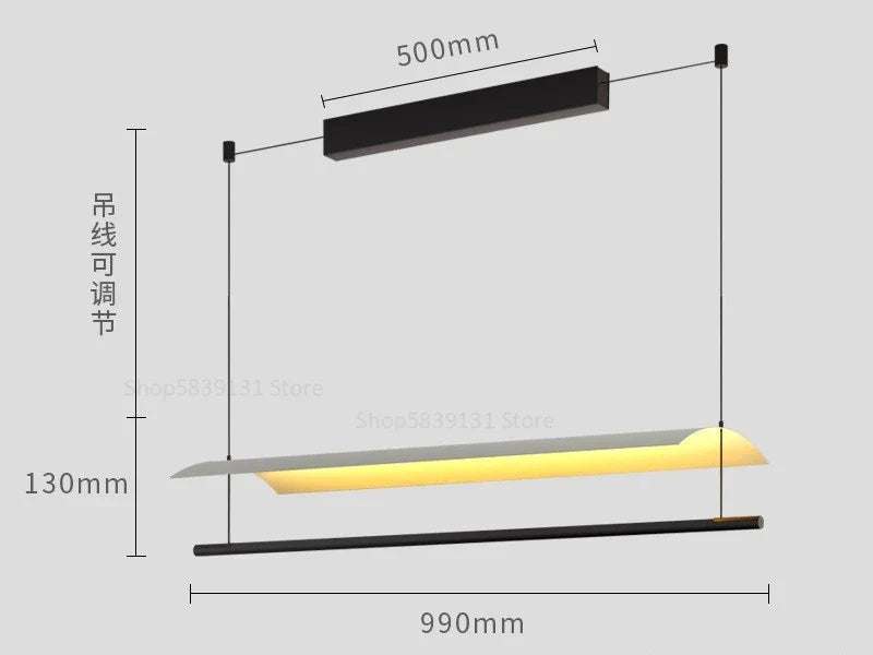 Afralia™ LED Iron Art Chandelier: Nordic Minimalist Design with Long Lights for Office