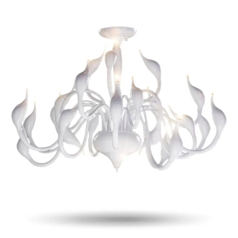 Afralia™ Nordic Swan Chandelier: Minimalist White Light for Living Room, Bedroom, Kitchen & Dining Room.