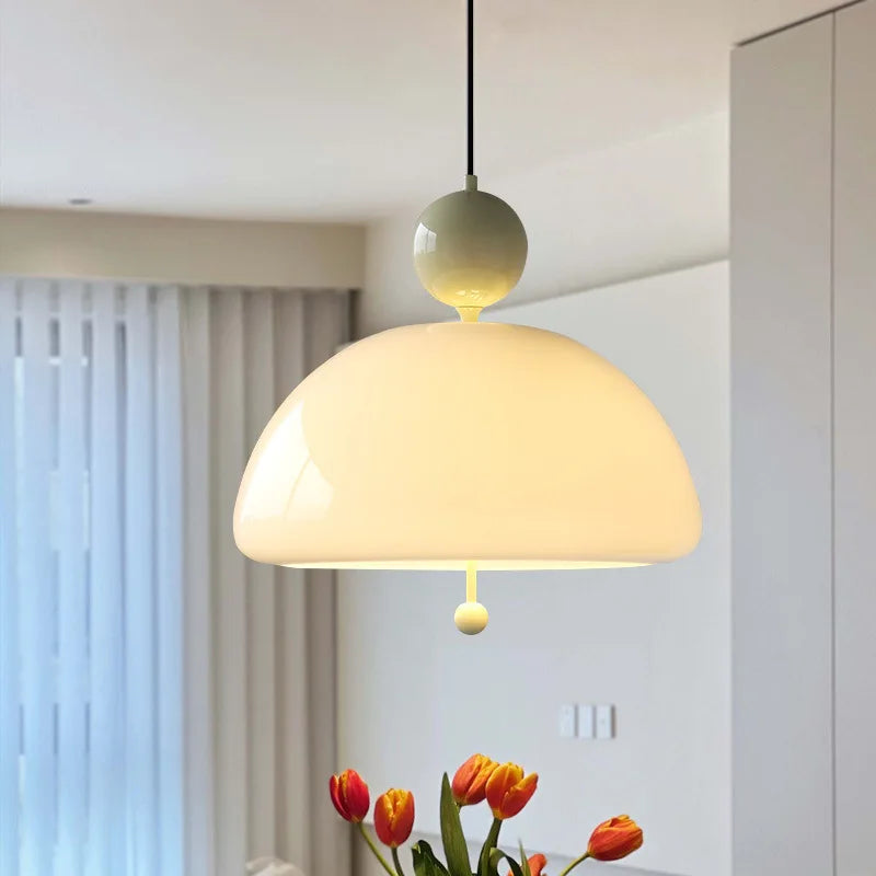 Afralia™ Nordic Mushroom Glass LED Pendant Light for Bedroom Living Room Decor