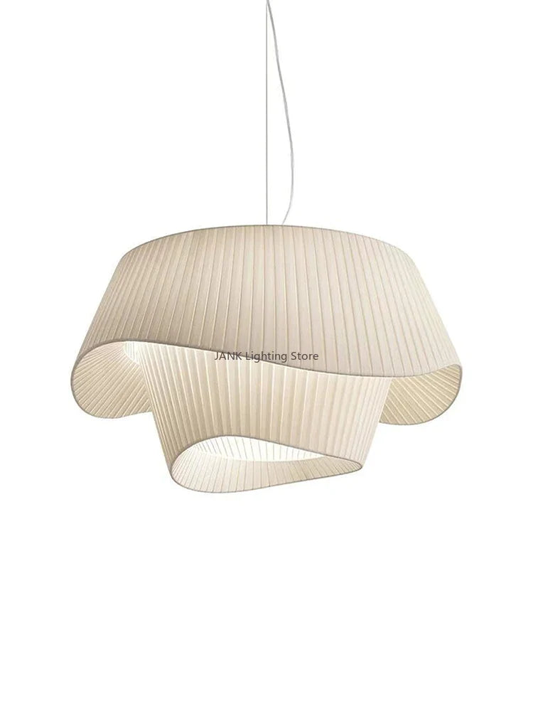 Afralia™ Designer LED Fabric Pendant Light for Bedroom, Home Decor, Hanging Chandelier