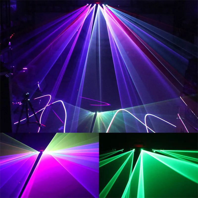 Afralia™ 6-Lens RGB Scanning Laser Projector for Disco DJ Party and Dance Floor