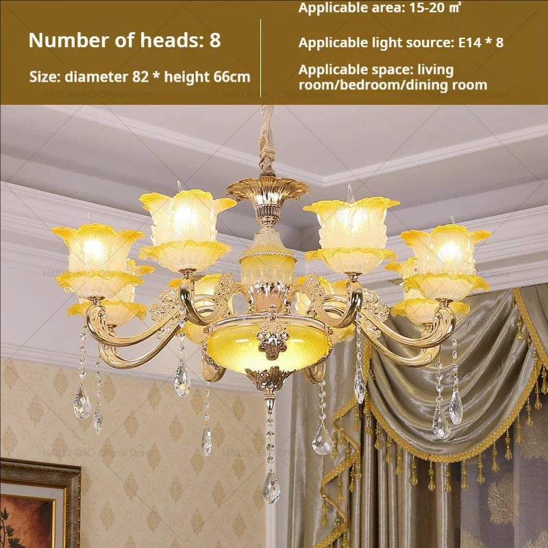 Afralia™ Elegant Crystal Chandelier Living Room Bedroom Lighting