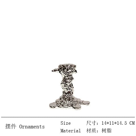 Afralia™ Golden Candlestick Holder Resin Plated Melt Shape for Wedding & Home Decor