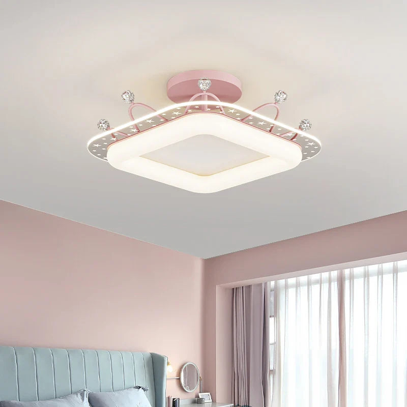 Afralia™ Kids' Room Ceiling Light in Gold Pink Blue for Bedroom and Living Room