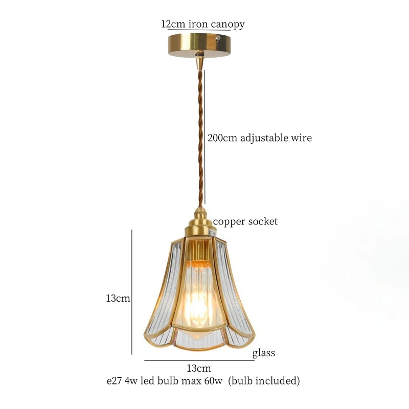 Afralia™ Nordic Glass LED Pendant Light for Kitchen Living Room Bedroom