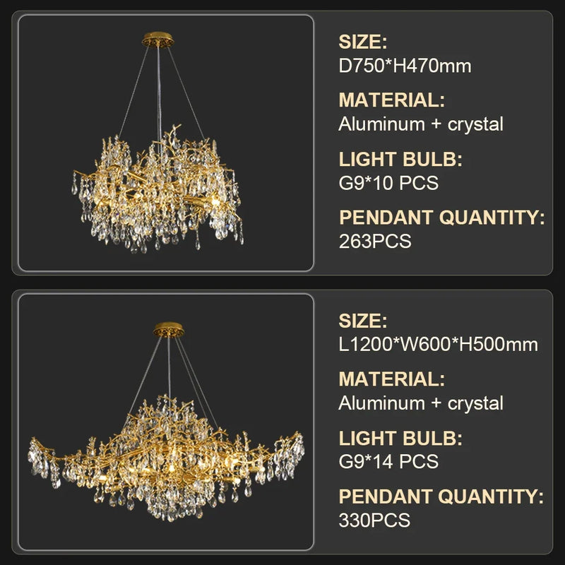 Afralia™ Luxury Luster Indoor Chandelier Lighting for Living Room, Hotel, and Restaurant