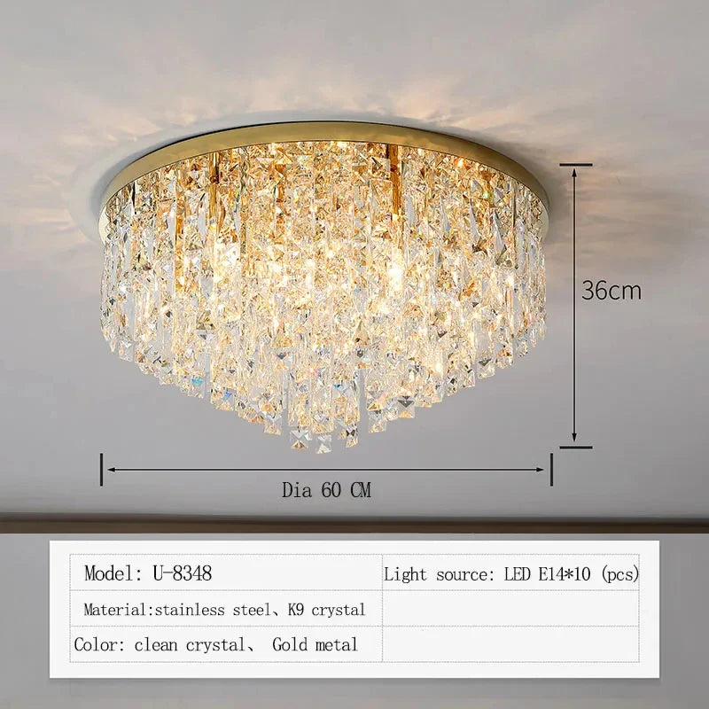 Afralia™ Crystal E14 Ceiling Lamp: Modern LED Chandelier Lighting Fixture