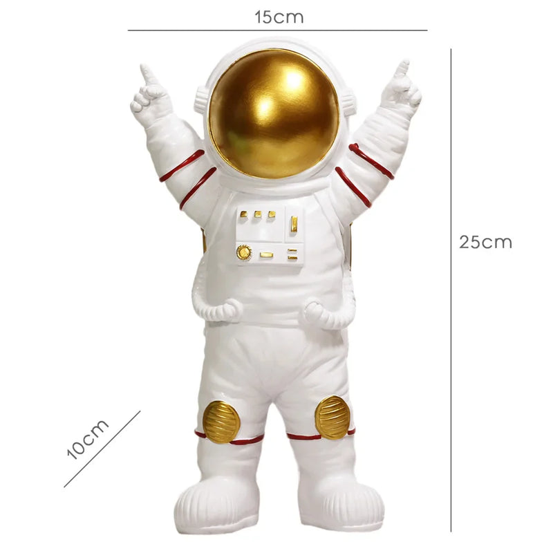 Afralia™ Astronaut Figurines: Modern Spaceman with Moon Sculpture, Perfect Gift for Man & Boyfriend