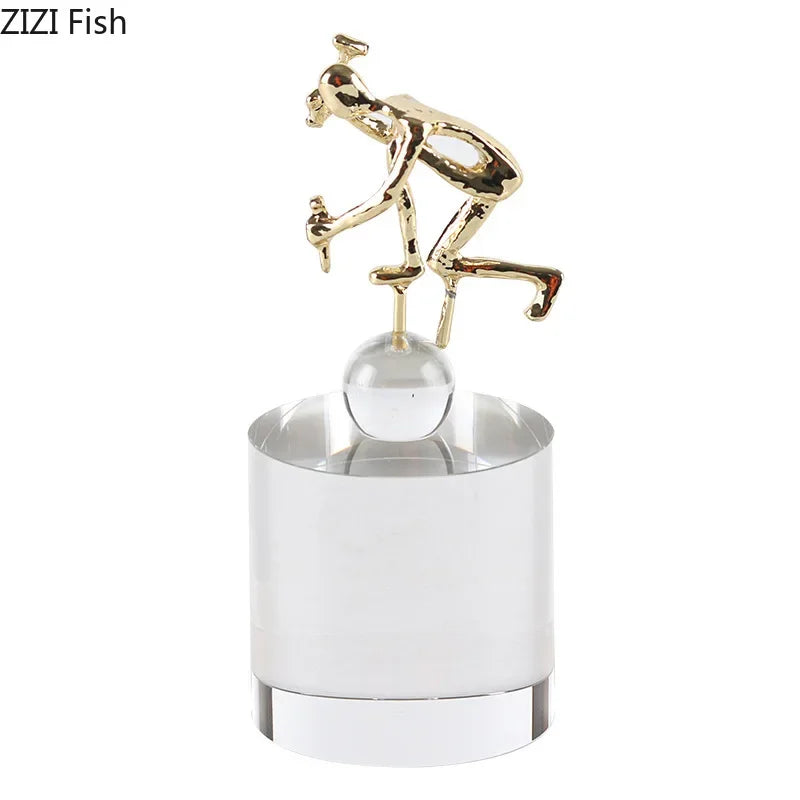 Afralia™ Crystal Sculpture Abstract Statues Modern Room Decor Ornaments Aesthetic Crafts