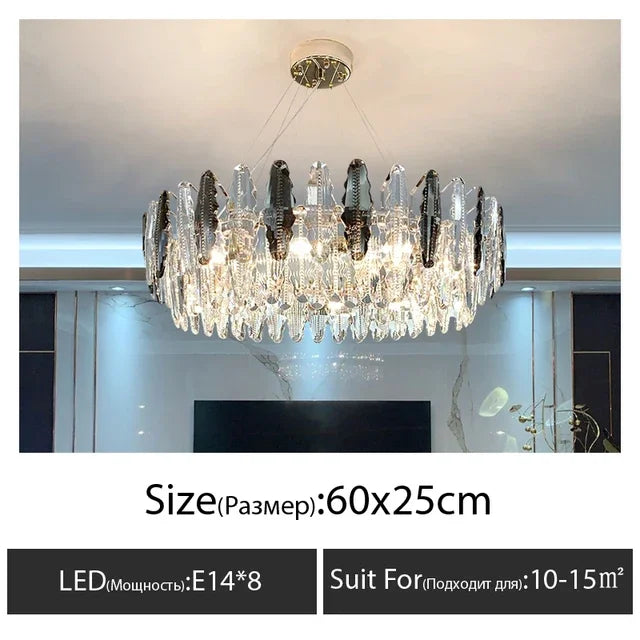 Afralia™ Diamond Crystal Chandelier Pendant Lamp LED Lighting for Elegant Living Room