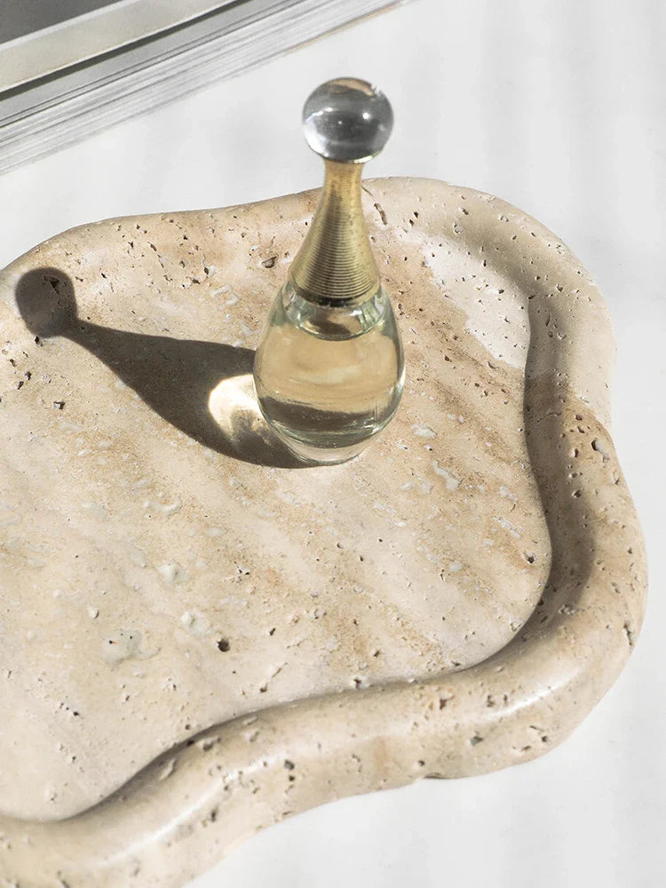 Afralia™ Stone Jewelry & Cosmetics Tray: Display, Storage, Perfume Holder Plate