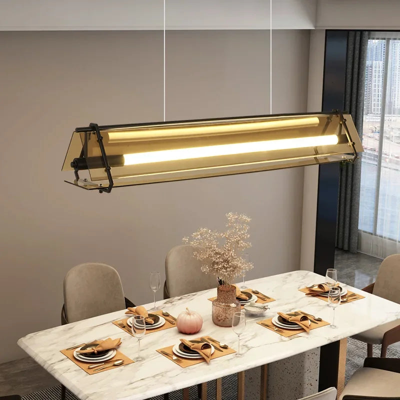 Afralia™ Amber LED Pendant Lamp Modern Glass Dining Table Kitchen Fixture