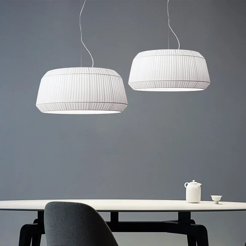Afralia™ Pleated Fabric LED Pendant Lights - Minimalist Nordic Chandelier for Living Room