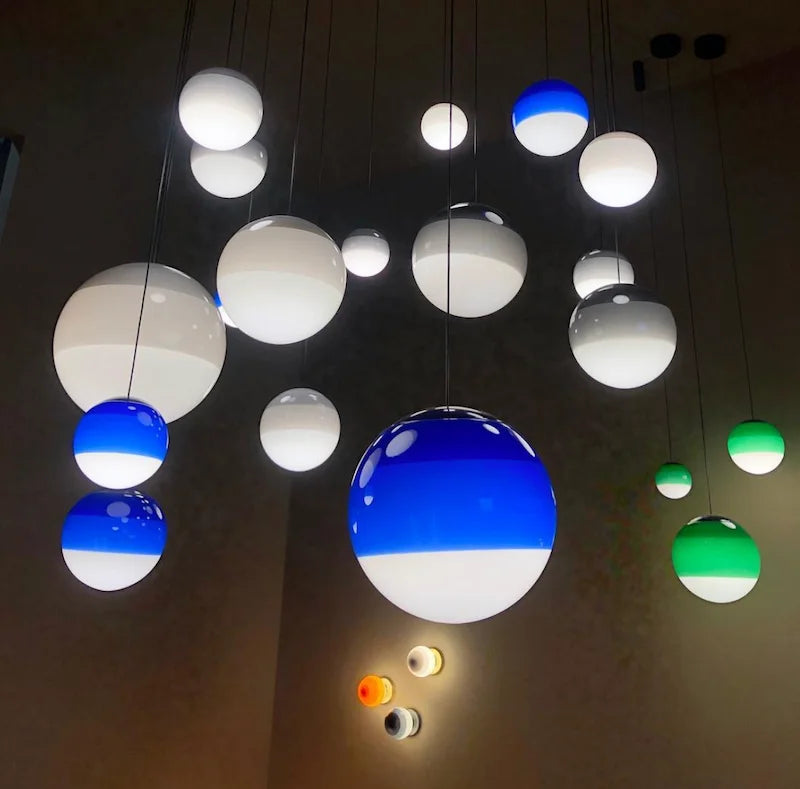 Afralia™ Modern Gradient Glass Ball LED Pendant Light - Creative Balloon Suspension