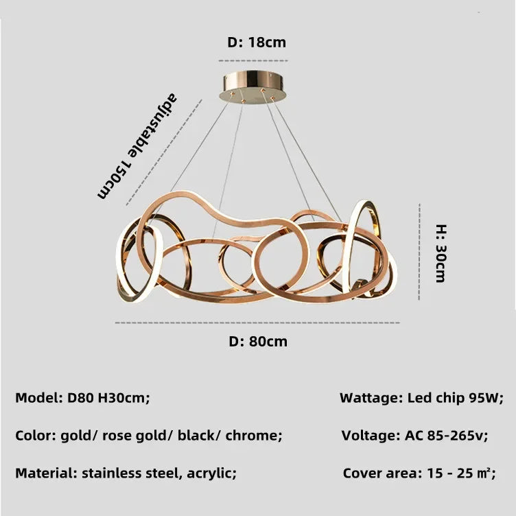 Afralia™ Luxury LED Pendant Chandelier Dimmable Luminarias Fixtures