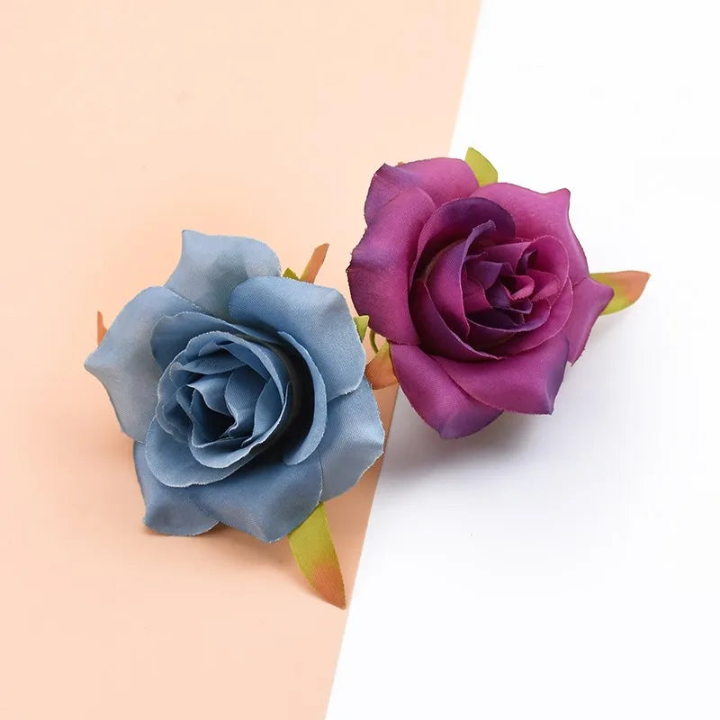 Afralia™ Silk Roses Heads: 6CM Cheap Artificial Flowers for Home Wedding Decor & DIY