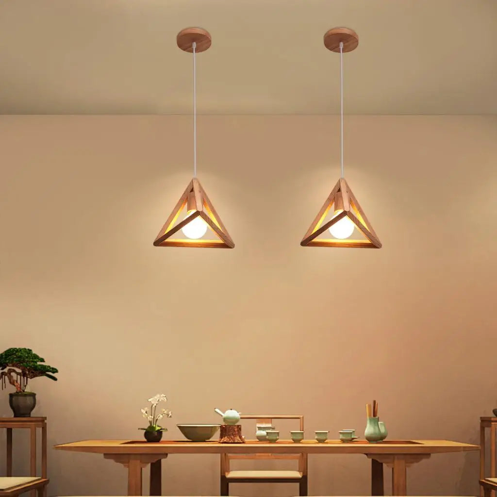 Afralia™ Wood Pendant Lights for Dining Room Kitchen LED Lighting