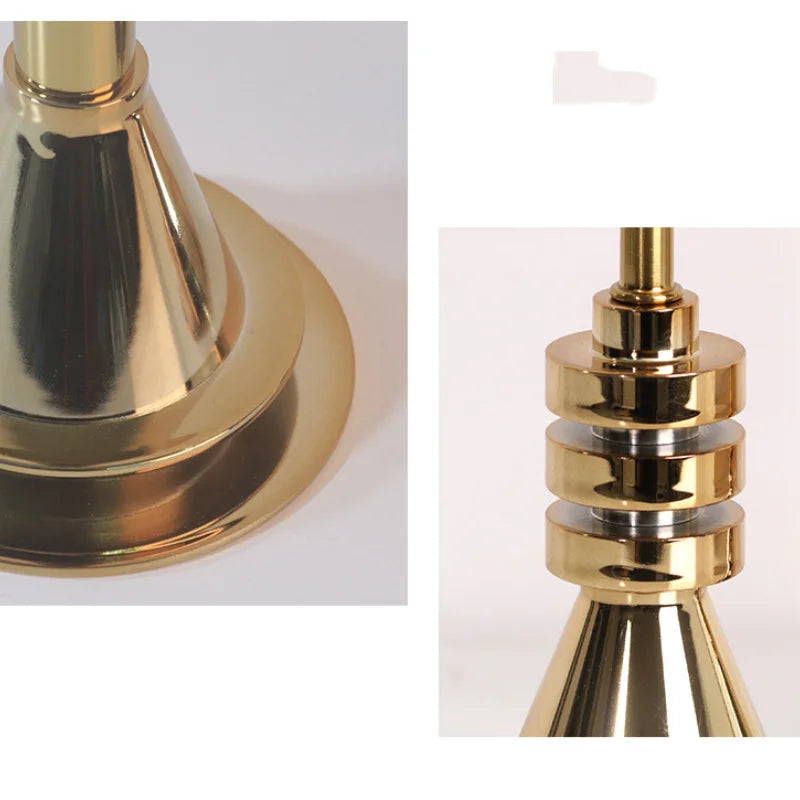 Afralia™ Gold Geometric Candle Holder Candelabrum for Wedding Centerpieces and Home Decoration