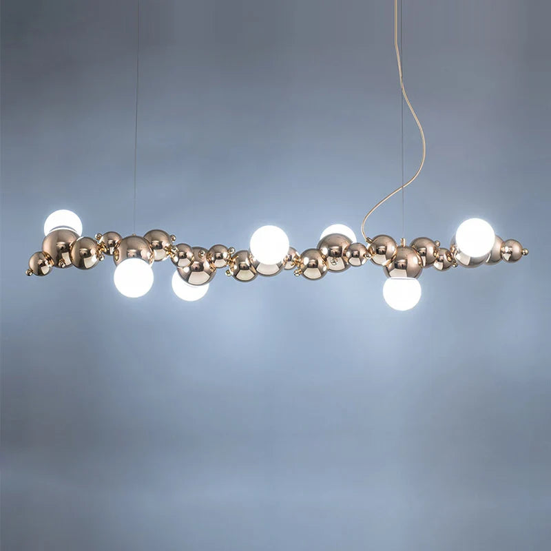 Afralia™ Dimmable LED Hanging Pendant Light for Living Room - Gold Silver Luminaire