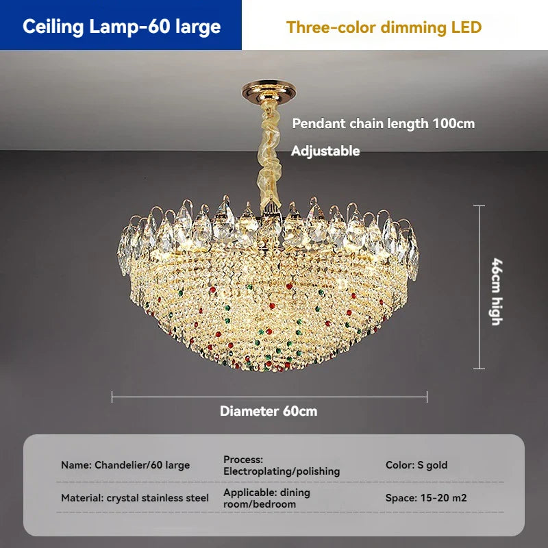 Afralia™ French Crystal Chandelier Creamy Style Modern Living Room Lighting