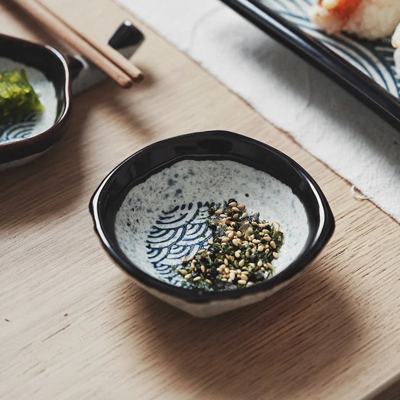 Afralia™ Ceramic Japanese Porcelain Chopsticks Holder & Sauce Dish
