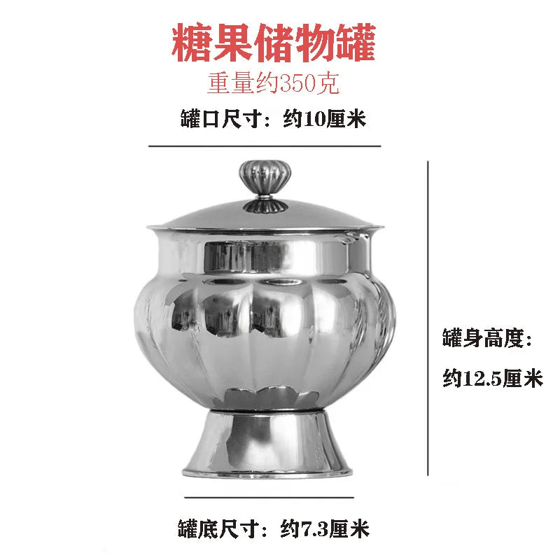 Afralia™ Stainless Steel Candy Storage Tank & Snacks Tray - Retro Art Decoration