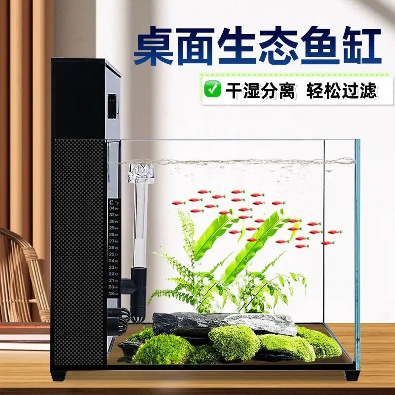 Afralia™ Ultra White Glass Goldfish Tank with Triple Water Purification System