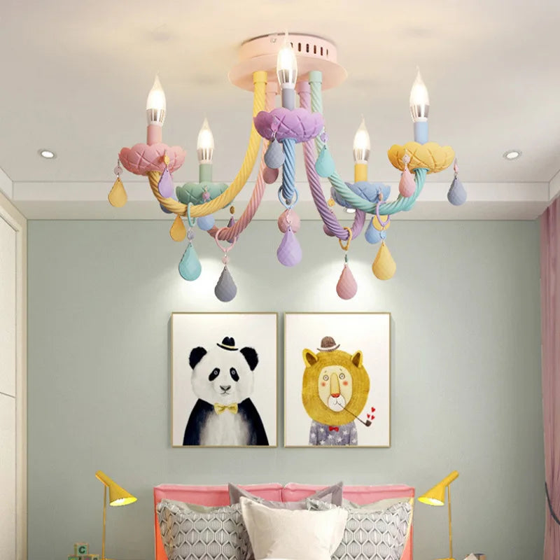 Afralia™ Macaron LED Ceiling Light for Children's Bedroom Decoration