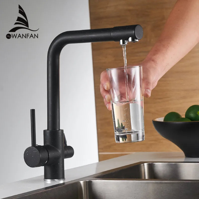 Afralia™ Kitchen Faucet with Water Purification Features - Deck Mounted 360 Rotation