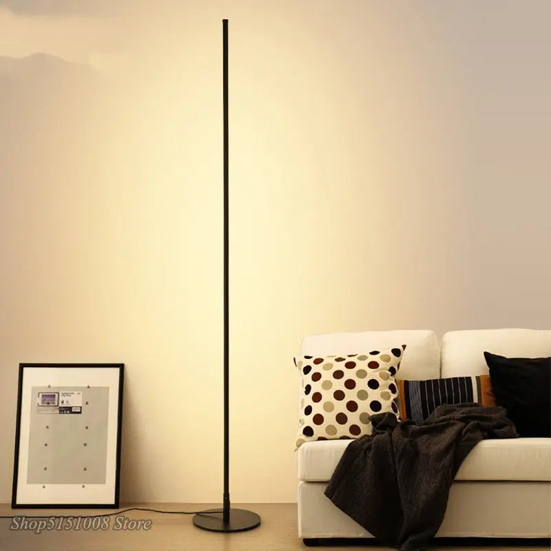 Afralia™ Nordic Minimalist LED Floor Lamp - Black Metal Standing Lamp for Living Room