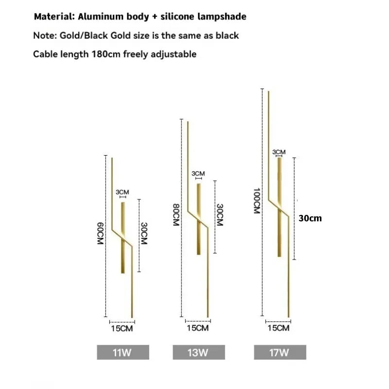 Afralia™ Modern LED Pendant Lamp for Bedroom Living Room Restaurant in Gold or Black