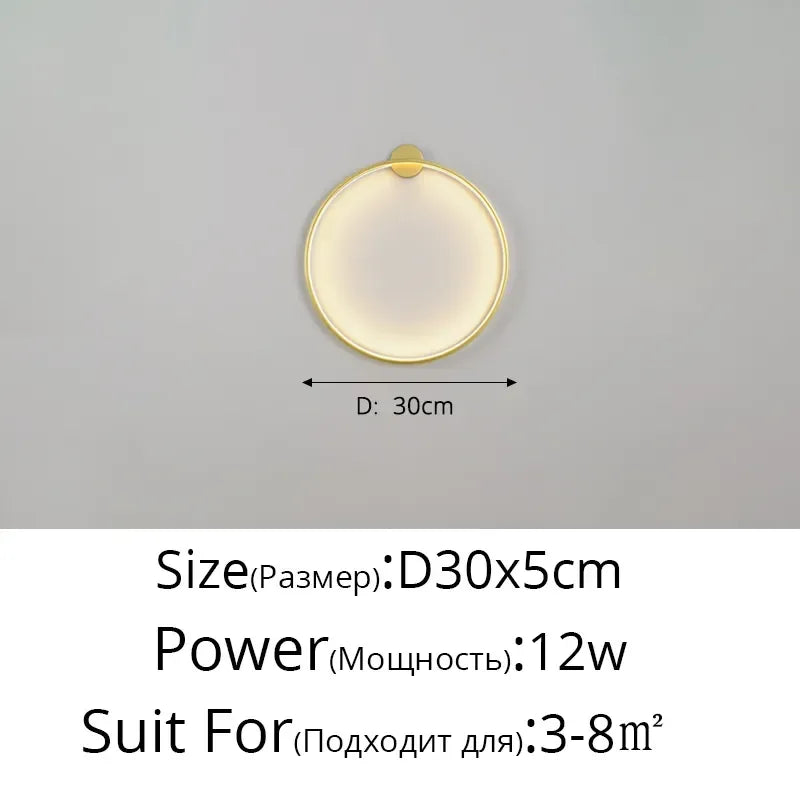 Afralia™ LED Circle Wall Lights for Living Room Bedroom Modern Decoration
