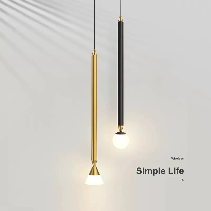 Afralia™ Black Gold Hanging Nordic Lamp with Long Cable for Bedroom Sconces