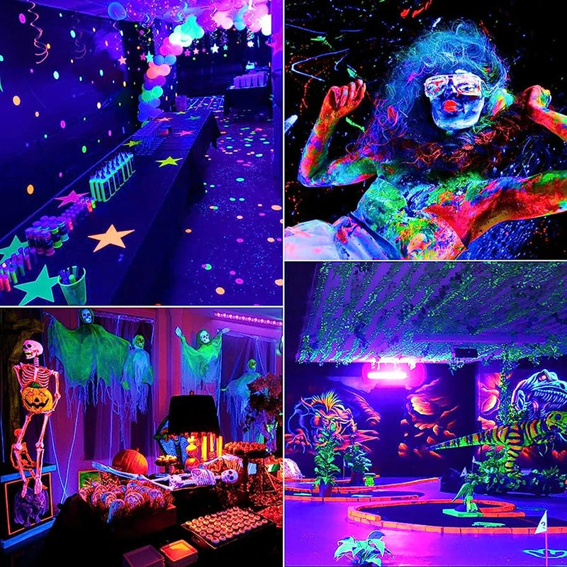 Afralia™ 144 LED UV Glow Black Light Bar: Party Disco DJ Halloween Decor