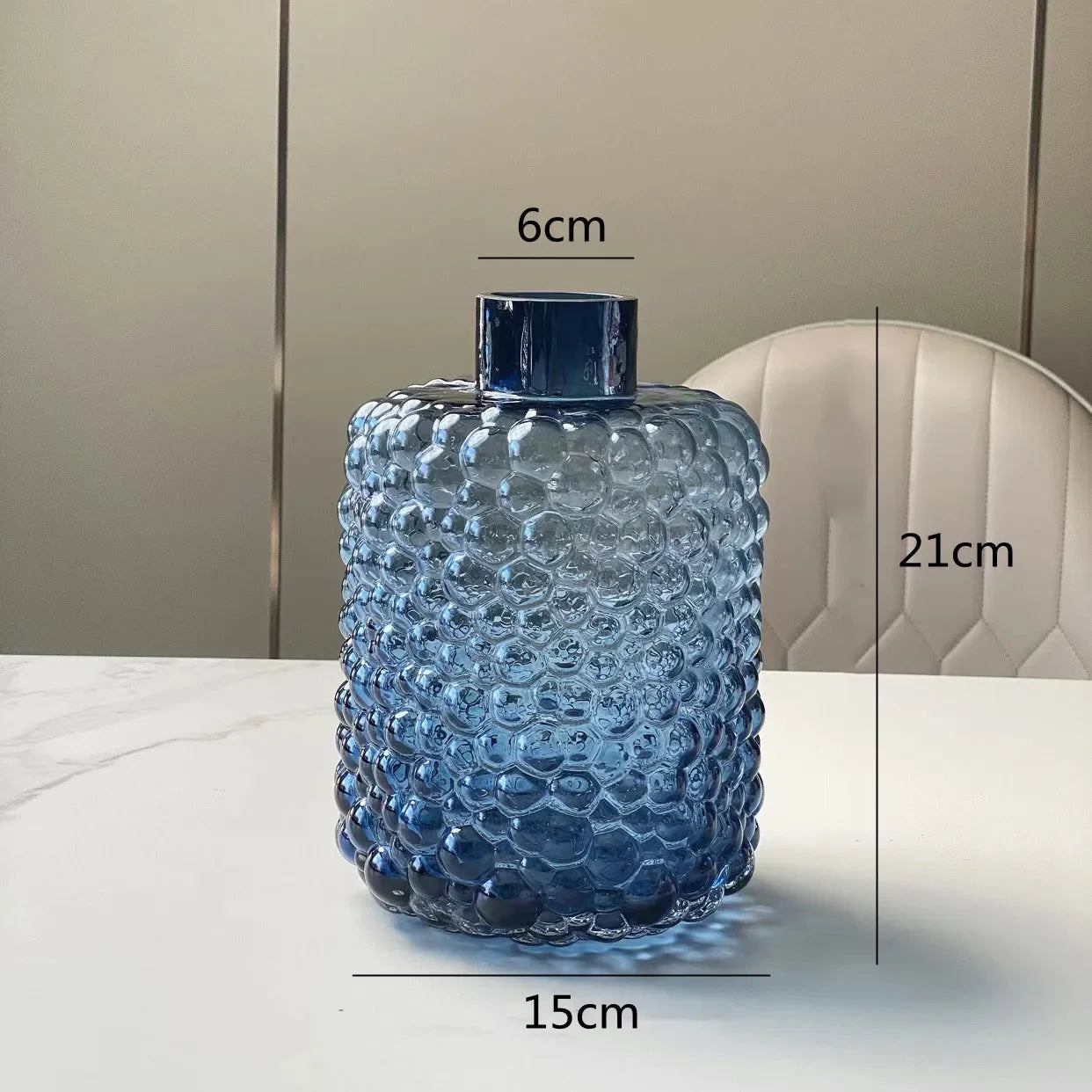 Afralia™ Clear Glass Flower Vase Hydroponic Home Decoration Texture Uneven Texture