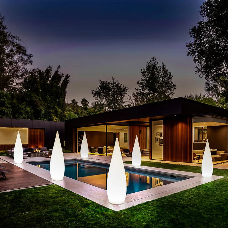 Afralia™ RGB Water Droplet Solar Landscape Lights with Remote for Garden and Porch