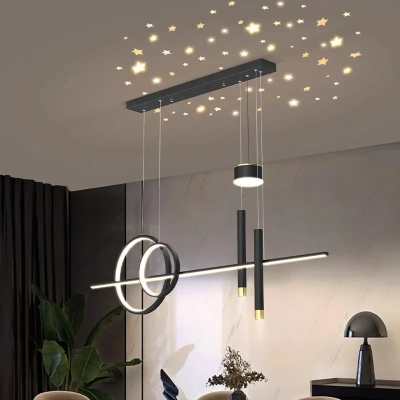 Afralia™ Modern Starry LED Chandelier: Stylish Nordic Design for Dining Room, Cafe, and Bar