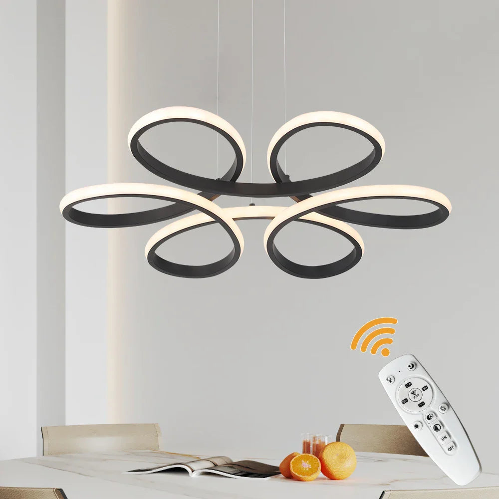 Afralia™ Modern Acrylic Aluminum LED Chandelier with Remote Control Dimming