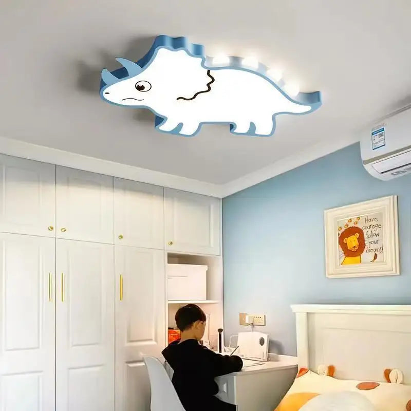 Afralia™ Kids Room Ceiling Lamp Full Spectrum Eye Protection Cream Wind Airplane Light