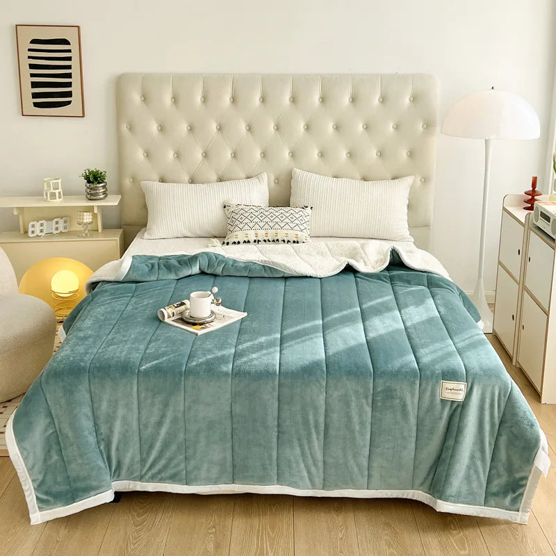 Afralia™ Cozy Imitation Lamb's Wool Blanket - Warmth for Beds, Adults & Kids