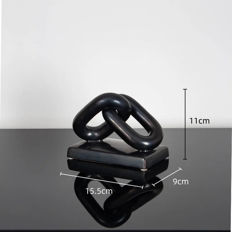 Afralia™ Golden Chain Skeleton Lock Home Decoration Figurine